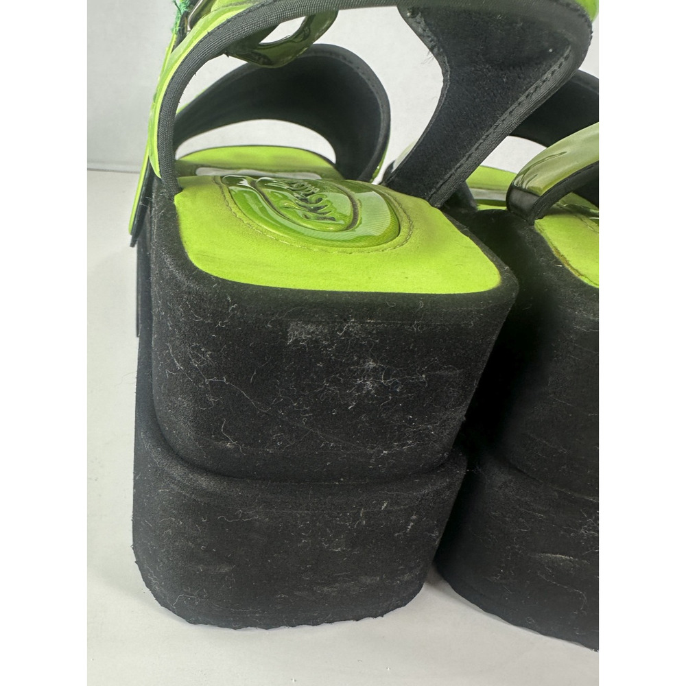 *Damaged* Rare Vtg 90s Skechers Platform Lime Green Chunky Sandals 10 Y2K Rave - Picture 6 of 16